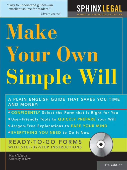 Title details for Make Your Own Simple Will, 4E by Mark Warda - Wait list